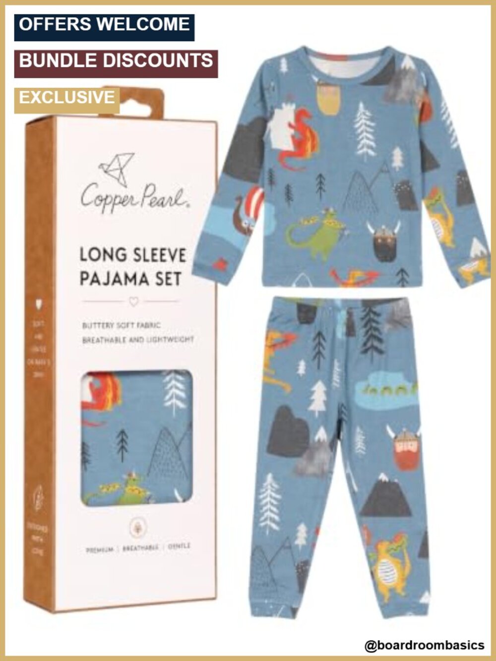 Copper Pearl 2-Piece Pajama Set Long Sleeve Ultra-Soft Kids 5T